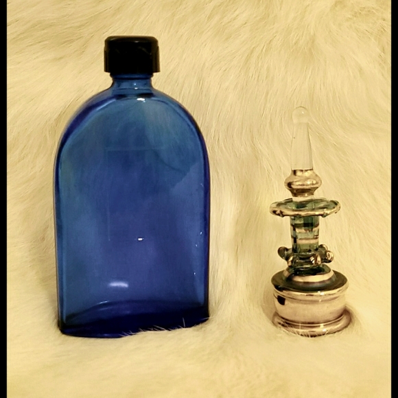 2 empty perfume bottle Evening in Paris Egyptian style decor collectible vintage - Picture 5 of 5